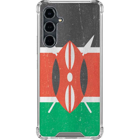 Kenya Flag Distressed Galaxy S23 FE Clear Case